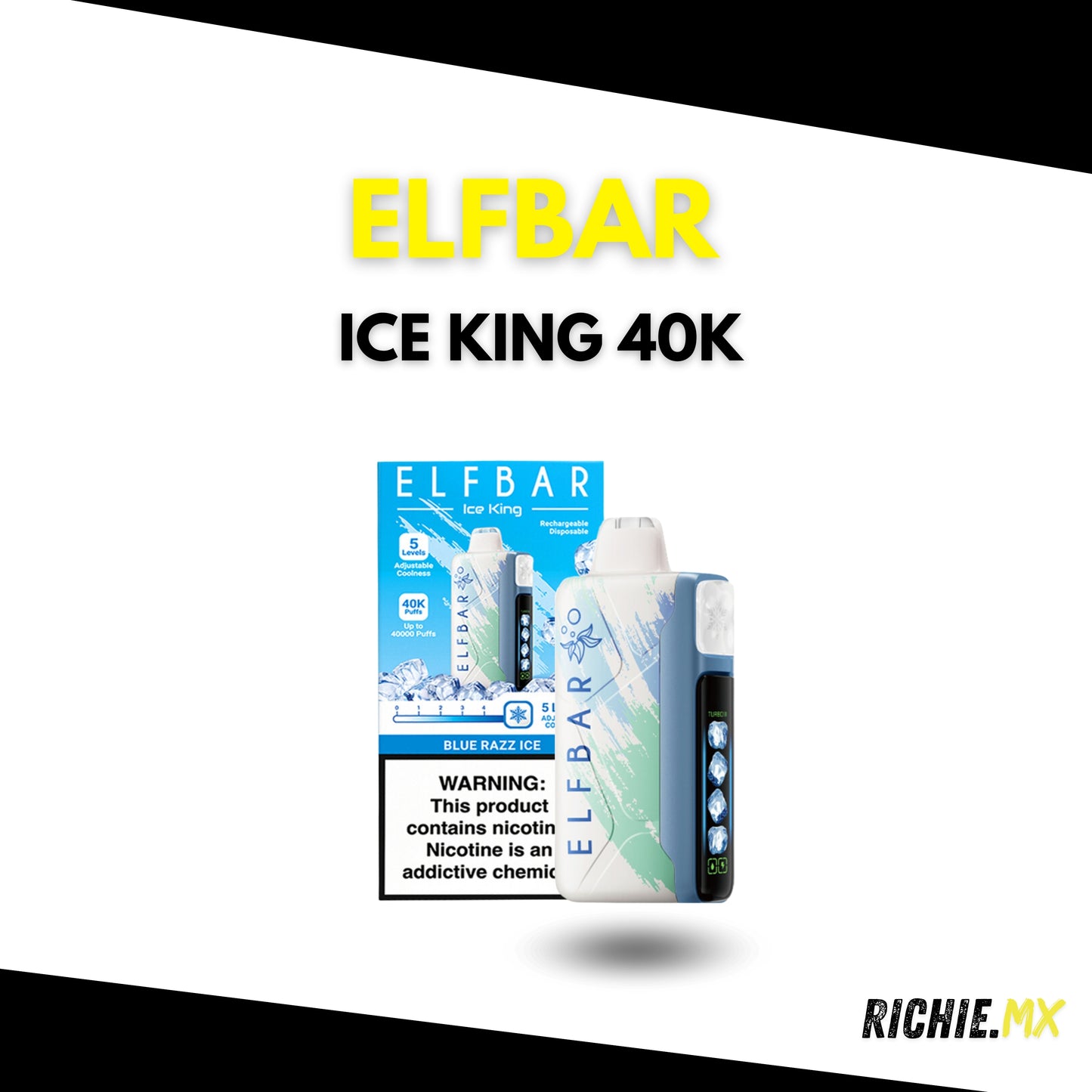 ELFBAR 40MIL HITS 5 NIVELES DE ICE